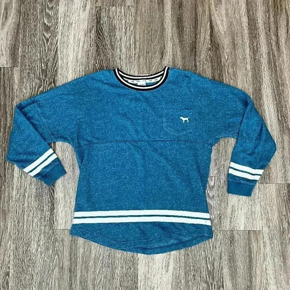 Womens PINK by Victoria's Secret Blue Spirit Jersey Style Shirt - S